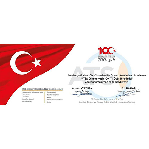 ATSO CUMHURİYET 100.YIL ÖDÜL TÖRENİ 